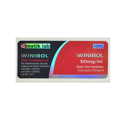 Etiqueta oral de la botella de píldora de Winibol 50mg del laboratorio de Genetik
